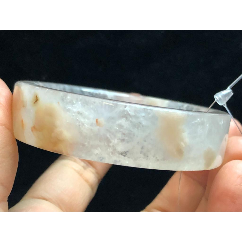 17.16圍超輕透天然玉石粉櫻花瑪瑙手鐲手環公主方鐲玉鐲小手圍鐲子珠寶寶石首飾飾品-細節圖4