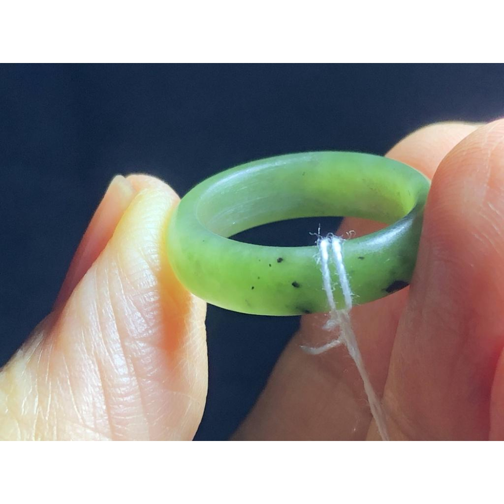 天然玉石軟玉和闐玉和田玉菠菜綠碧玉戒指指環玉戒珠寶玉石首飾飾品內徑16.4MM-細節圖5