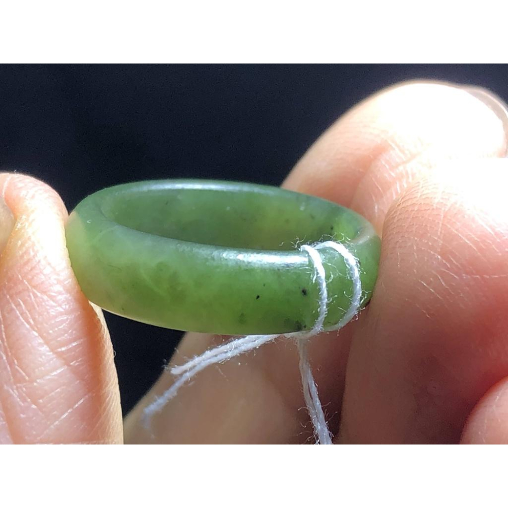 天然玉石軟玉和闐玉和田玉菠菜綠碧玉戒指指環玉戒珠寶玉石首飾飾品內徑16.4MM-細節圖6