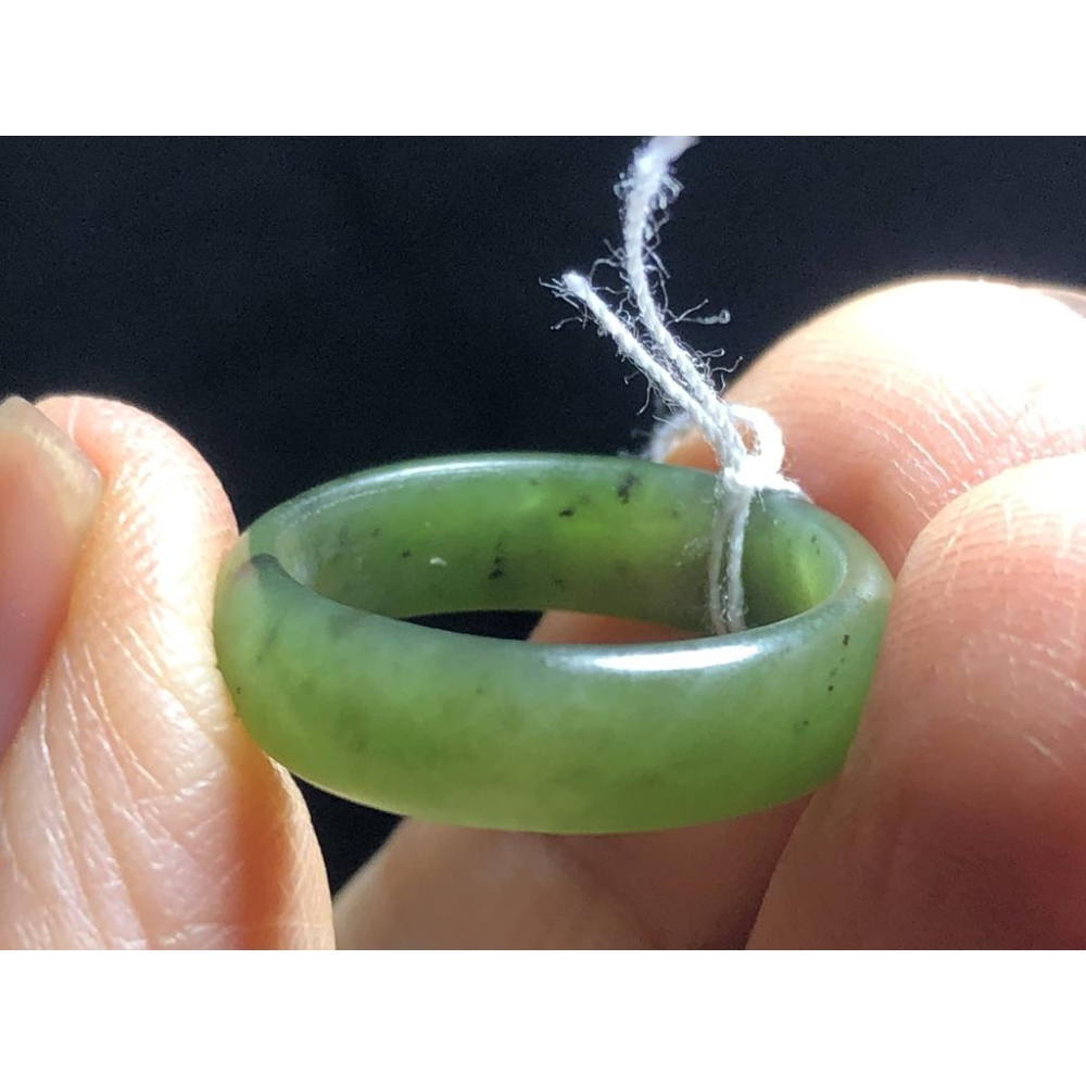 天然玉石軟玉和闐玉和田玉菠菜綠碧玉戒指指環玉戒珠寶玉石首飾飾品內徑16.4MM-細節圖8