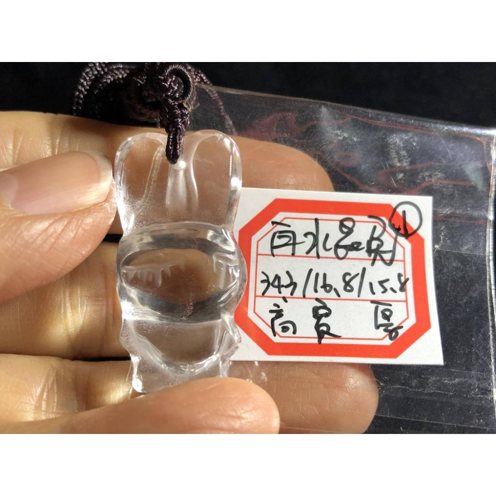 天然白水晶兔子玉兔福氣豬吊墜招財項鍊墜子掛件附銀鍊或掛繩-細節圖4
