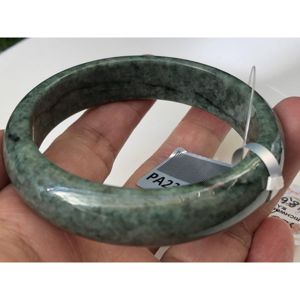 18.65圍附證書天然玉石緬甸玉硬玉翡翠a貨豆種豆青手鐲手環鐲子玉鐲珠寶寶石首飾飾品-細節圖7