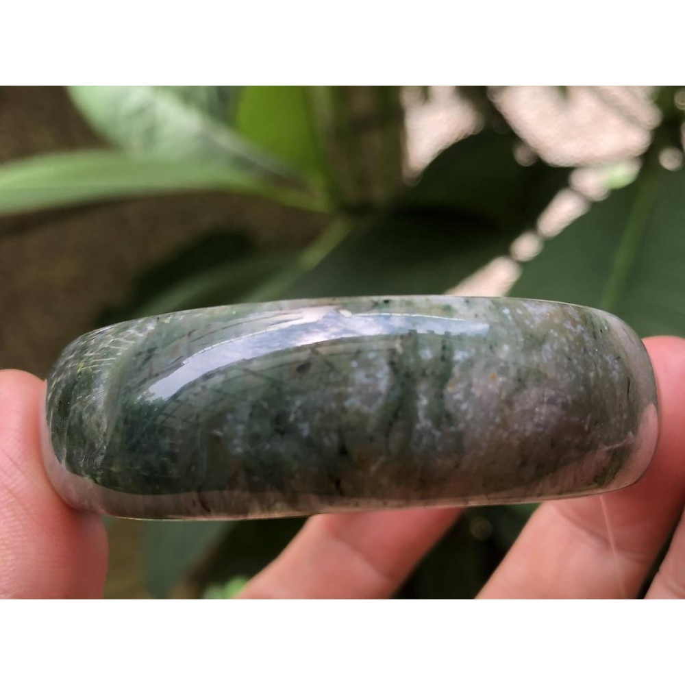 17.67圍天然海藻玉海草玉水草瑪瑙手鐲玉鐲鐲子手環珠寶玉石首飾飾品-細節圖4