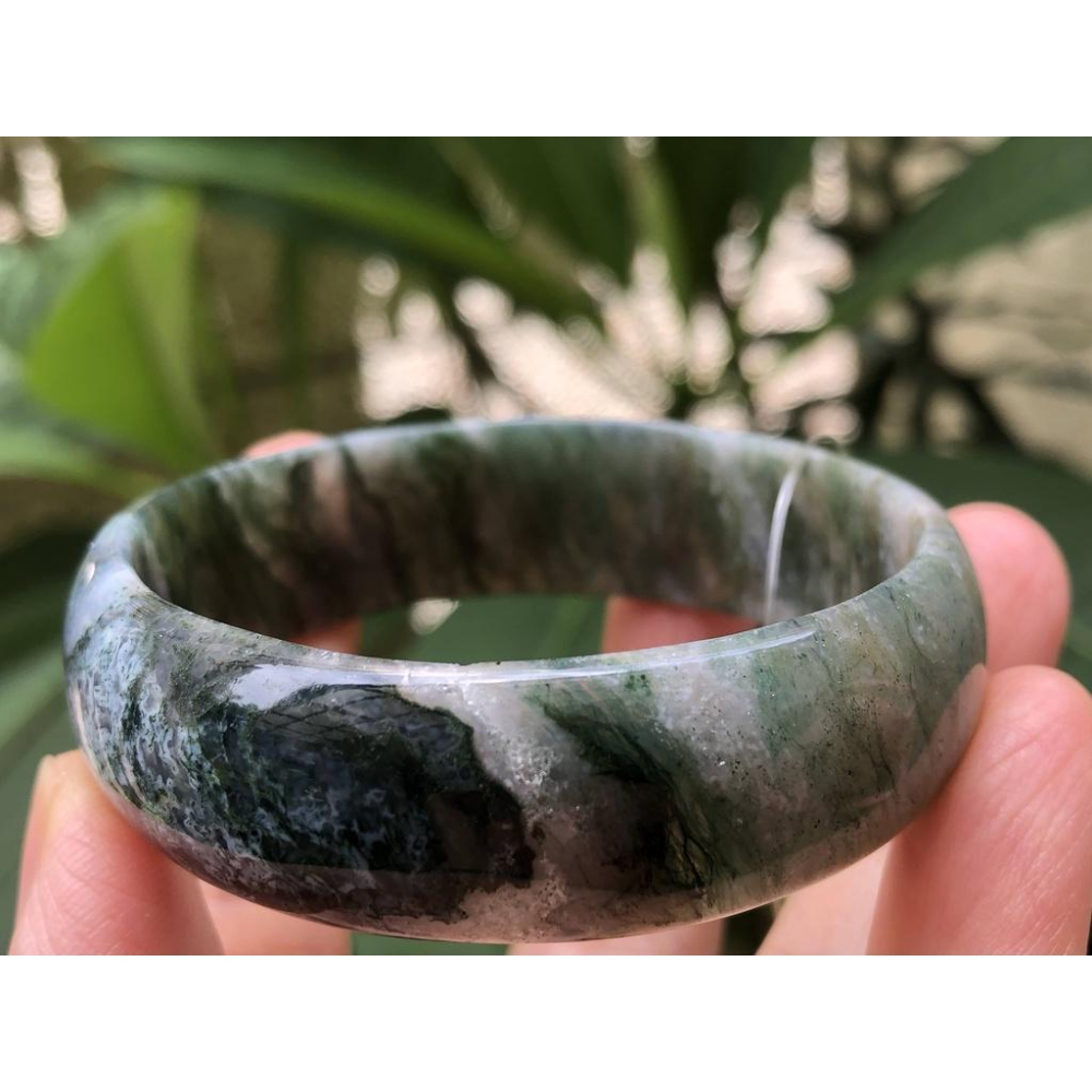 17.67圍天然海藻玉海草玉水草瑪瑙手鐲玉鐲鐲子手環珠寶玉石首飾飾品-細節圖6