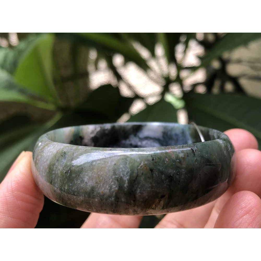 17.67圍天然海藻玉海草玉水草瑪瑙手鐲玉鐲鐲子手環珠寶玉石首飾飾品-細節圖7