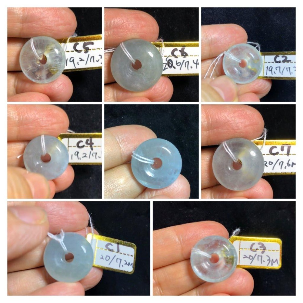 C組天然補水寶石魔鬼藍海藍寶平安扣吊墜掛墜墜子項鍊任選其一珠寶玉石首飾飾品-細節圖2