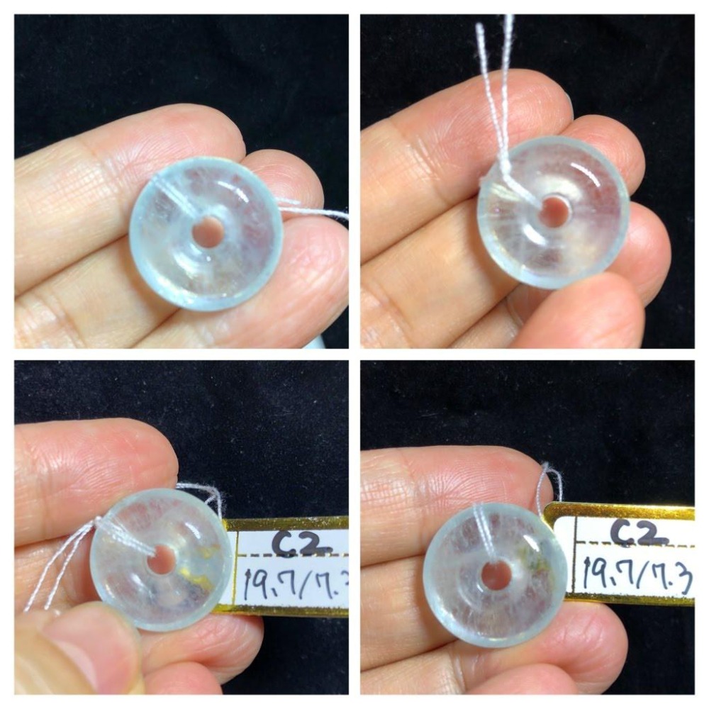 C組天然補水寶石魔鬼藍海藍寶平安扣吊墜掛墜墜子項鍊任選其一珠寶玉石首飾飾品-細節圖4