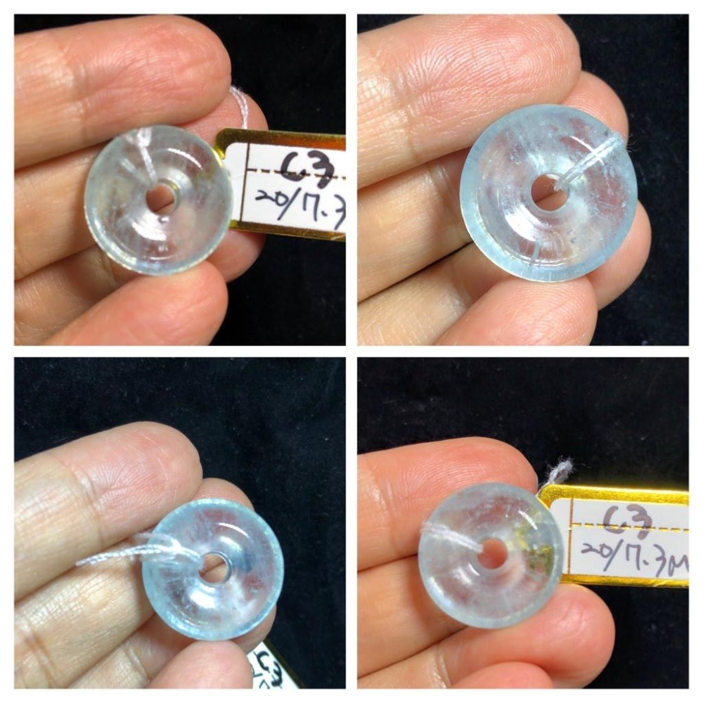 C組天然補水寶石魔鬼藍海藍寶平安扣吊墜掛墜墜子項鍊任選其一珠寶玉石首飾飾品-細節圖5