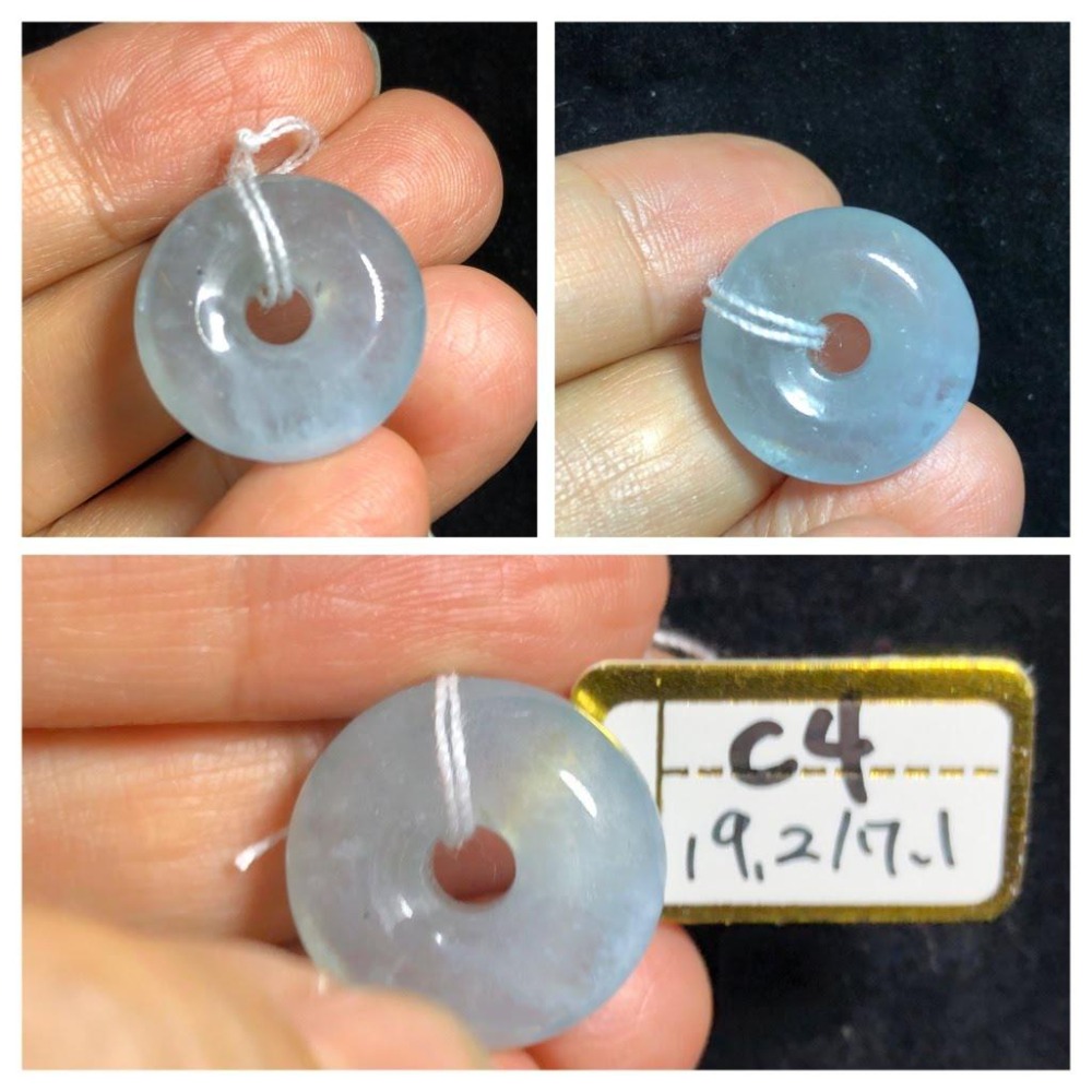 C組天然補水寶石魔鬼藍海藍寶平安扣吊墜掛墜墜子項鍊任選其一珠寶玉石首飾飾品-細節圖6