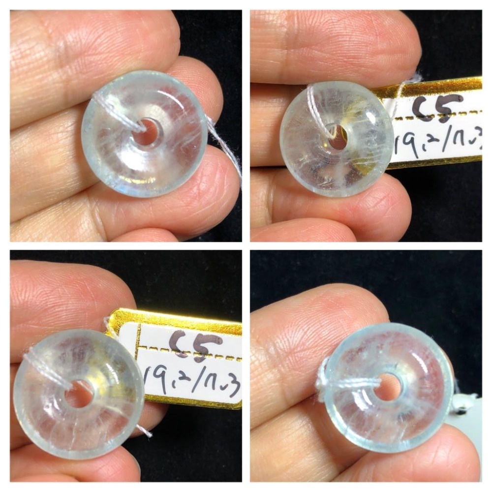 C組天然補水寶石魔鬼藍海藍寶平安扣吊墜掛墜墜子項鍊任選其一珠寶玉石首飾飾品-細節圖7