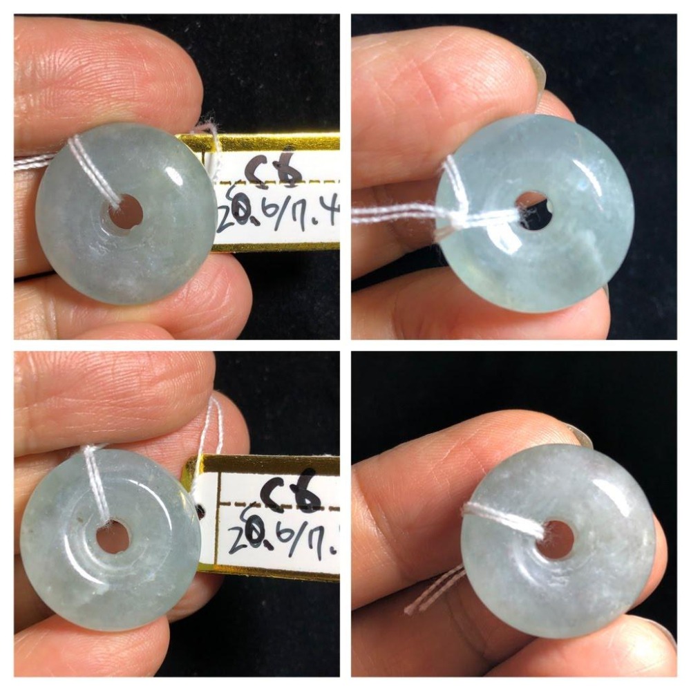 C組天然補水寶石魔鬼藍海藍寶平安扣吊墜掛墜墜子項鍊任選其一珠寶玉石首飾飾品-細節圖8