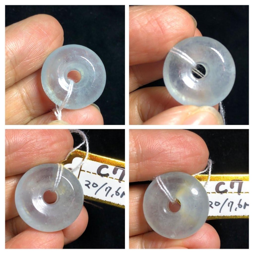 C組天然補水寶石魔鬼藍海藍寶平安扣吊墜掛墜墜子項鍊任選其一珠寶玉石首飾飾品-細節圖9