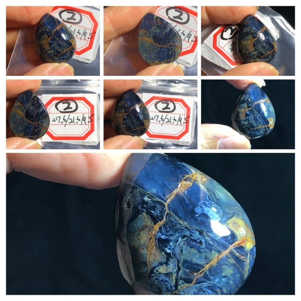 天然水晶全藍彼得石墜子吊墜項鍊掛件珠寶寶石首飾飾品-細節圖5