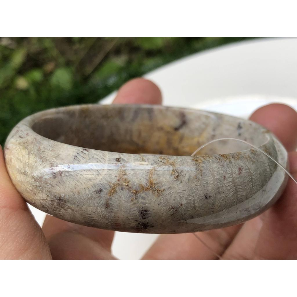 17.83圍天然玉石骨骼花珊瑚玉菊花石手鐲玉鐲鐲子手環福鐲平安鐲珠寶玉石首飾飾品-細節圖6