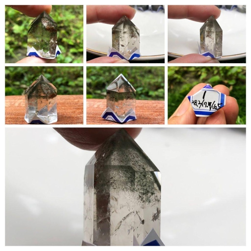 a2組天然水晶極美彩色四季紅千層綠幽靈風景石鬼佬財神晶柱晶簇擺件風水擺飾數款任選其一-細節圖2