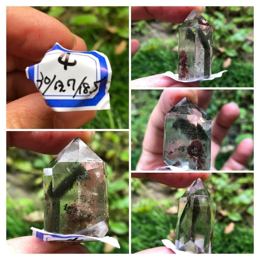 a2組天然水晶極美彩色四季紅千層綠幽靈風景石鬼佬財神晶柱晶簇擺件風水擺飾數款任選其一-細節圖3