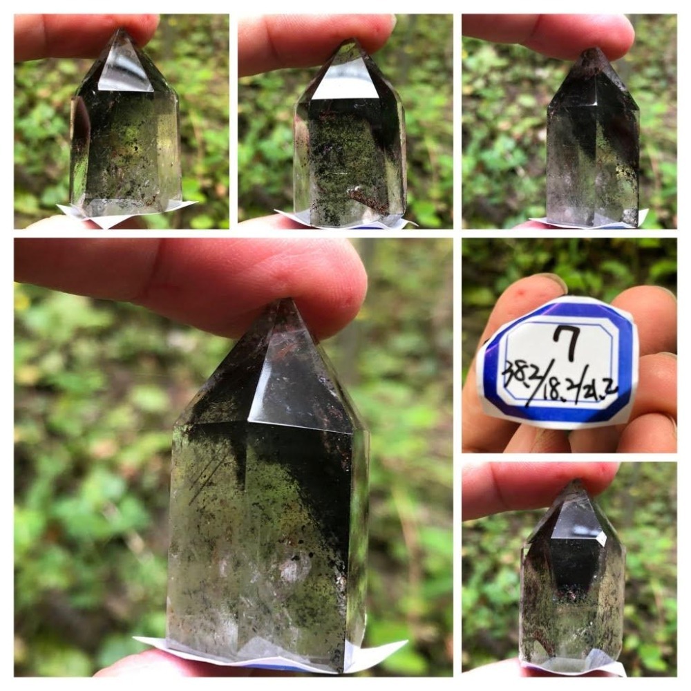 a2組天然水晶極美彩色四季紅千層綠幽靈風景石鬼佬財神晶柱晶簇擺件風水擺飾數款任選其一-細節圖4