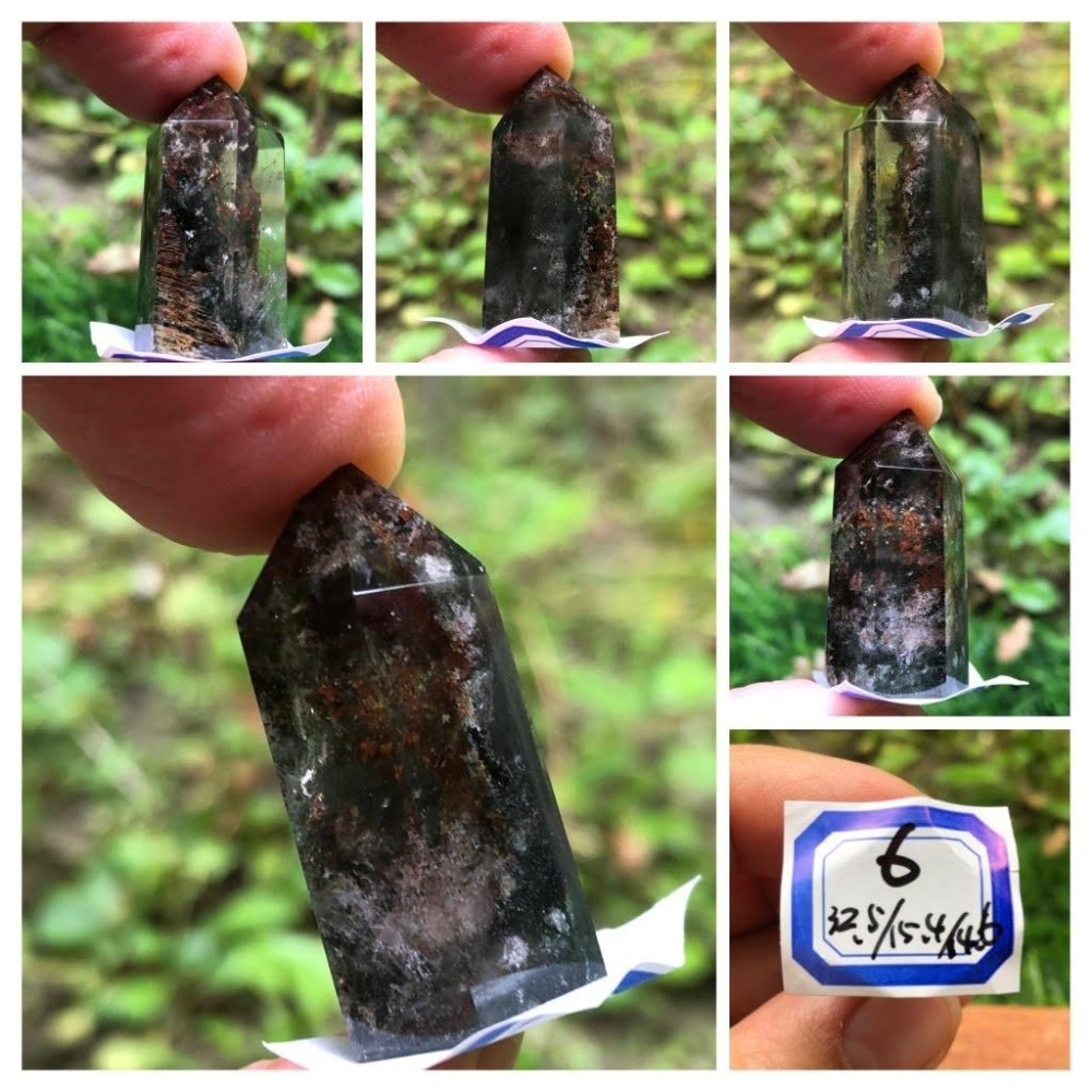 a2組天然水晶極美彩色四季紅千層綠幽靈風景石鬼佬財神晶柱晶簇擺件風水擺飾數款任選其一-細節圖5