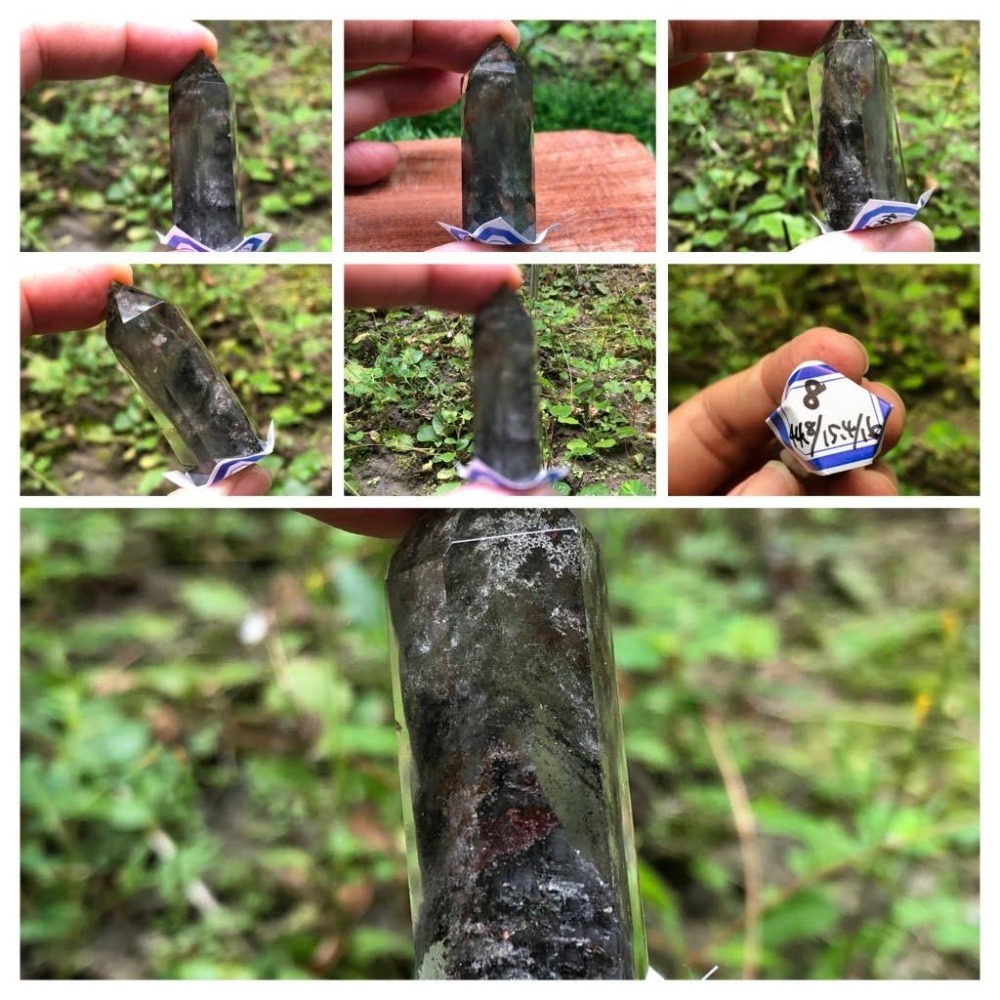 a2組天然水晶極美彩色四季紅千層綠幽靈風景石鬼佬財神晶柱晶簇擺件風水擺飾數款任選其一-細節圖7