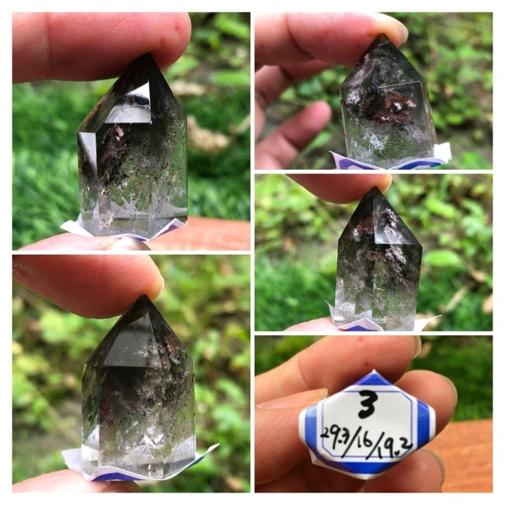 a2組天然水晶極美彩色四季紅千層綠幽靈風景石鬼佬財神晶柱晶簇擺件風水擺飾數款任選其一-細節圖8