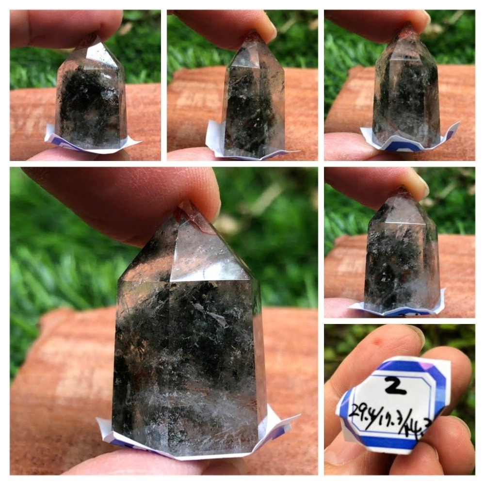 a2組天然水晶極美彩色四季紅千層綠幽靈風景石鬼佬財神晶柱晶簇擺件風水擺飾數款任選其一-細節圖9