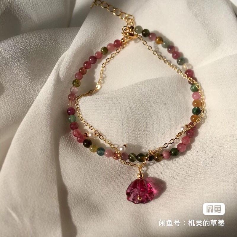 仙女版天然巴西西瓜碧璽手鏈手鍊手串925銀設計款手珠3.8mm-細節圖7