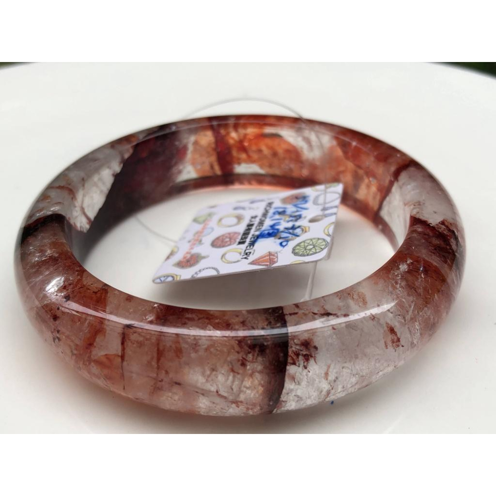 18.14圍美鐲滿絲透料寬版天然紅水晶紅膠花手鐲鐲子玉鐲手環招財珠寶玉石首飾飾品-細節圖4