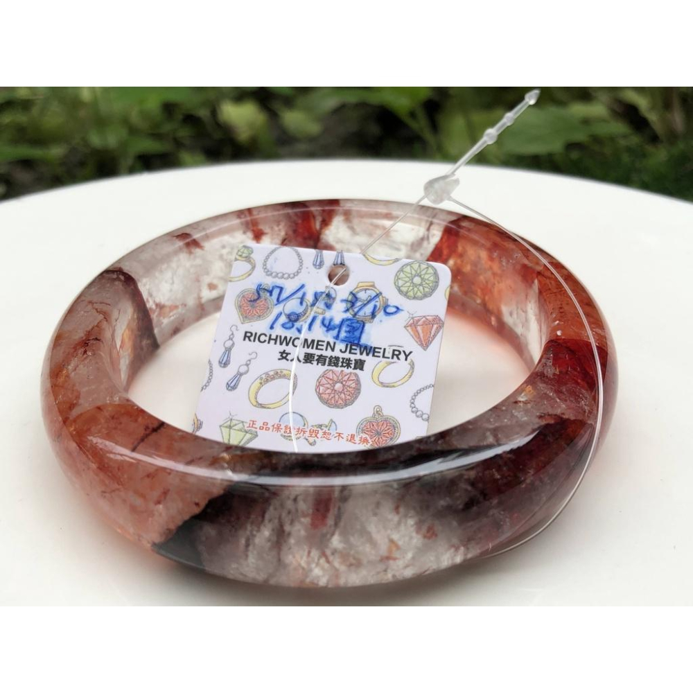 18.14圍美鐲滿絲透料寬版天然紅水晶紅膠花手鐲鐲子玉鐲手環招財珠寶玉石首飾飾品-細節圖9