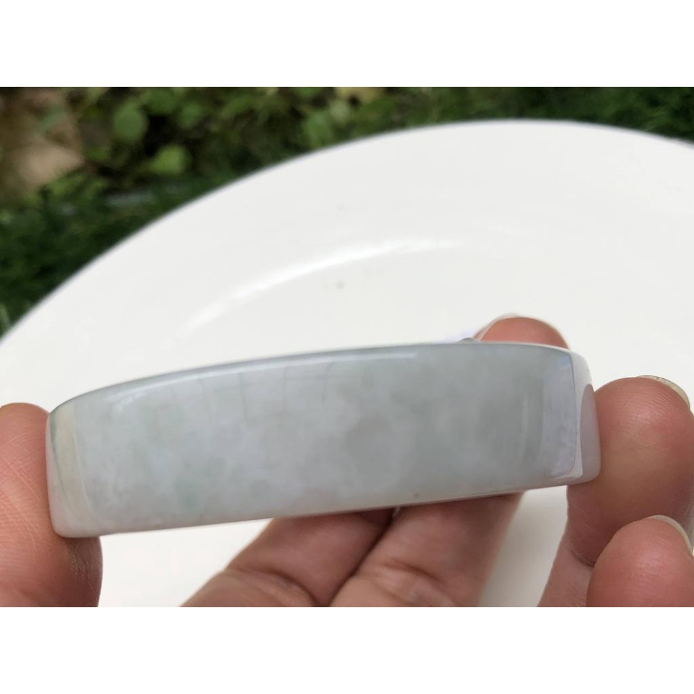 帶證書16.55圍天然玉石翡翠a貨緬甸玉硬玉冰糯種淡粉彩紫三彩手鐲玉鐲鐲子手環薄方鐲款公主鐲珠寶玉石首飾飾品-細節圖8