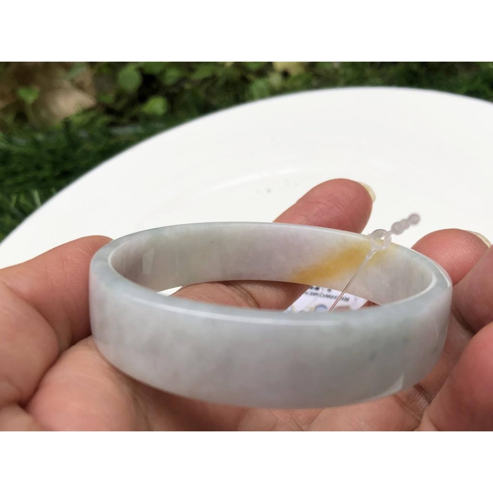 帶證書16.55圍天然玉石翡翠a貨緬甸玉硬玉冰糯種淡粉彩紫三彩手鐲玉鐲鐲子手環薄方鐲款公主鐲珠寶玉石首飾飾品-細節圖9