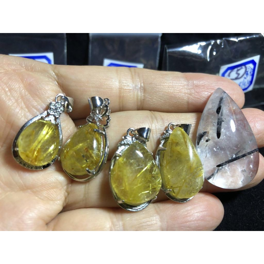 清料滿絲板鈦天然鈦晶金髮晶黑髮晶黑鈦晶吊墜掛墜墜子珠寶寶石玉石首飾飾品-細節圖7