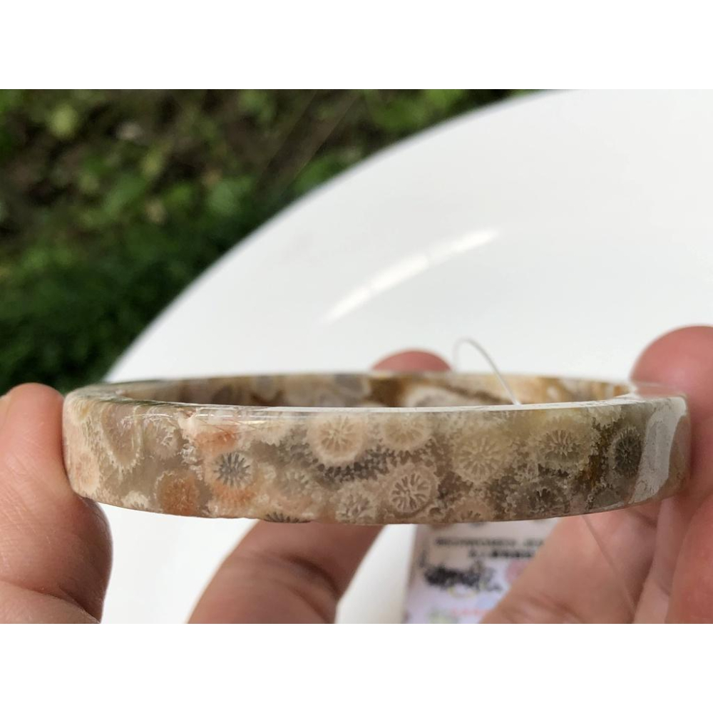 18.62圍天然玉石珊瑚玉菊花石手鐲玉鐲鐲子手環方鐲款公主鐲珠寶玉石首飾飾品-細節圖3