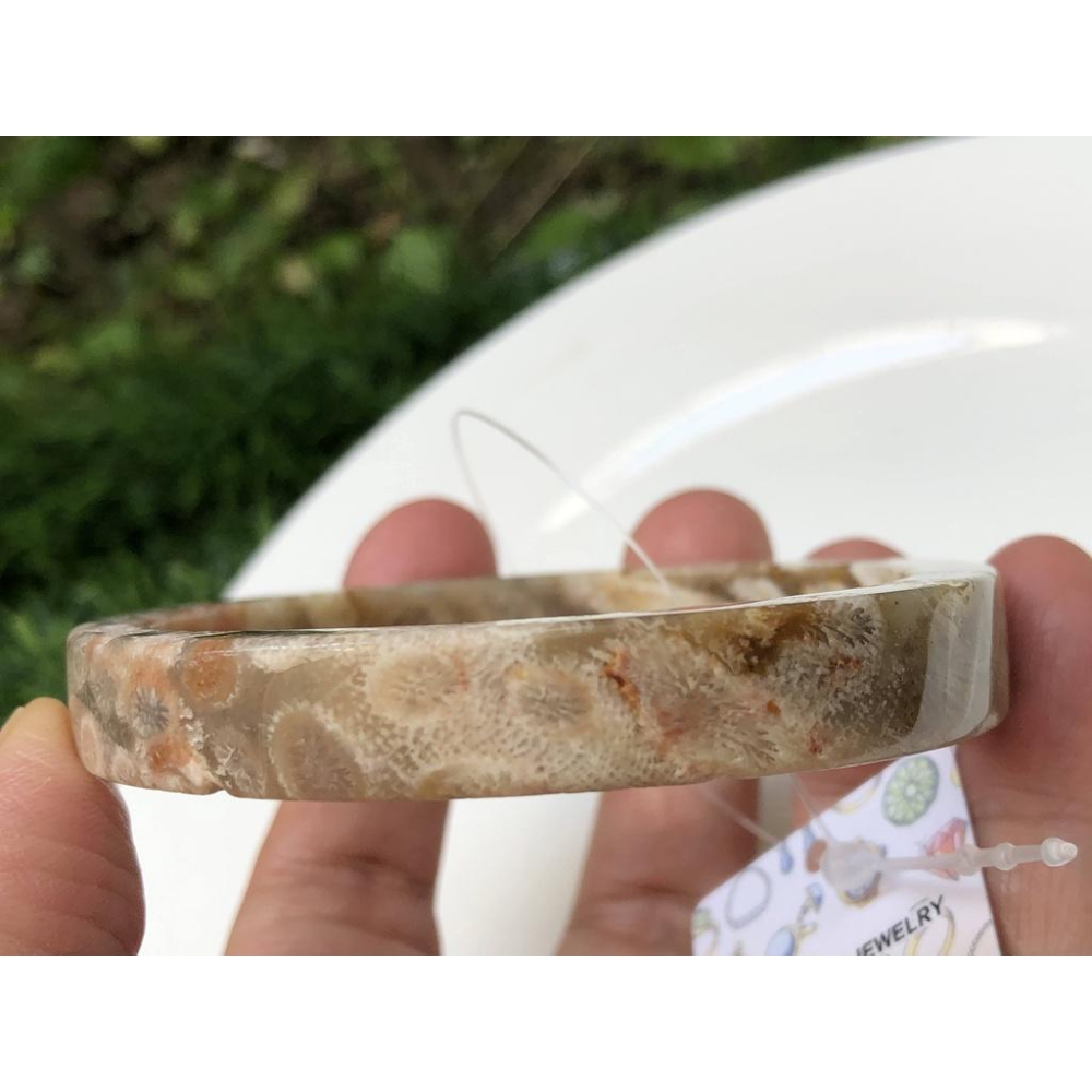 18.62圍天然玉石珊瑚玉菊花石手鐲玉鐲鐲子手環方鐲款公主鐲珠寶玉石首飾飾品-細節圖4