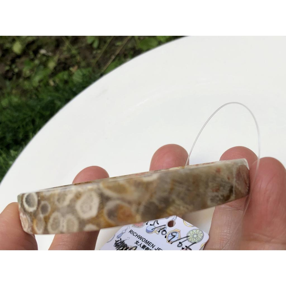 18.62圍天然玉石珊瑚玉菊花石手鐲玉鐲鐲子手環方鐲款公主鐲珠寶玉石首飾飾品-細節圖8