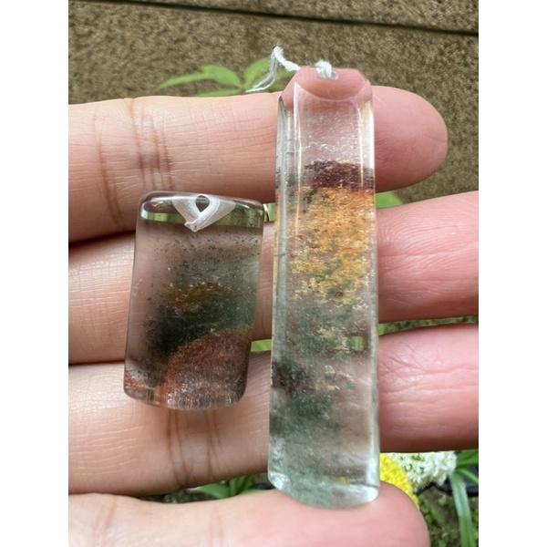 25組超美水晶c紅黃綠幽靈晶體超透彩色花幽靈掛墬吊墬墬子項鍊掛件送銀鍊珠寶寶石首飾飾品-細節圖2