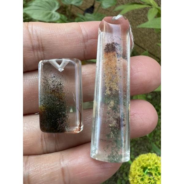 25組超美水晶c紅黃綠幽靈晶體超透彩色花幽靈掛墬吊墬墬子項鍊掛件送銀鍊珠寶寶石首飾飾品-細節圖8