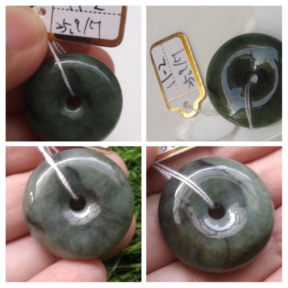 第11組天然緬甸玉A貨翡翠藍水油青飄紅翡平安扣墬子吊墬玉墬掛件珠寶玉石首飾飾品-細節圖3