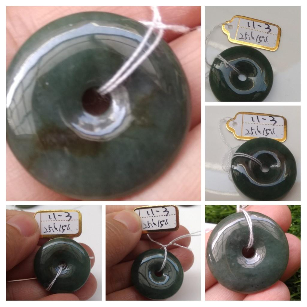 第11組天然緬甸玉A貨翡翠藍水油青飄紅翡平安扣墬子吊墬玉墬掛件珠寶玉石首飾飾品-細節圖4