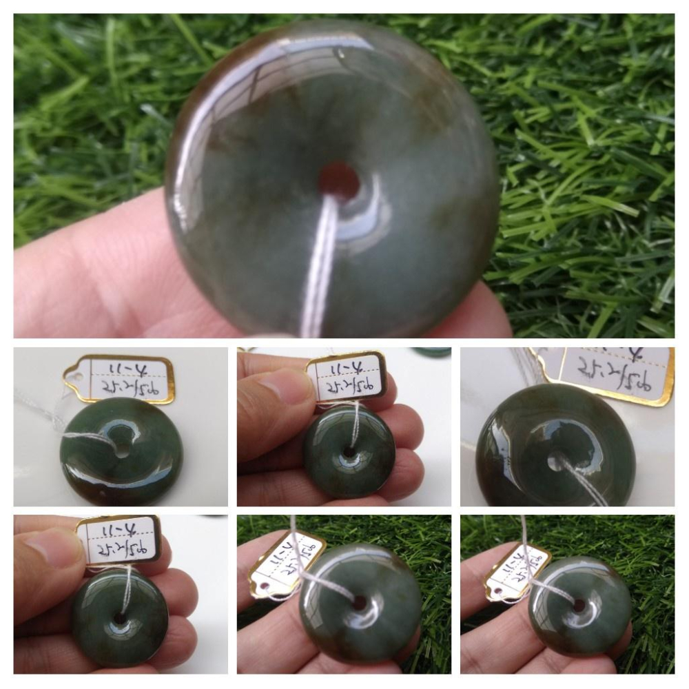 第11組天然緬甸玉A貨翡翠藍水油青飄紅翡平安扣墬子吊墬玉墬掛件珠寶玉石首飾飾品-細節圖5