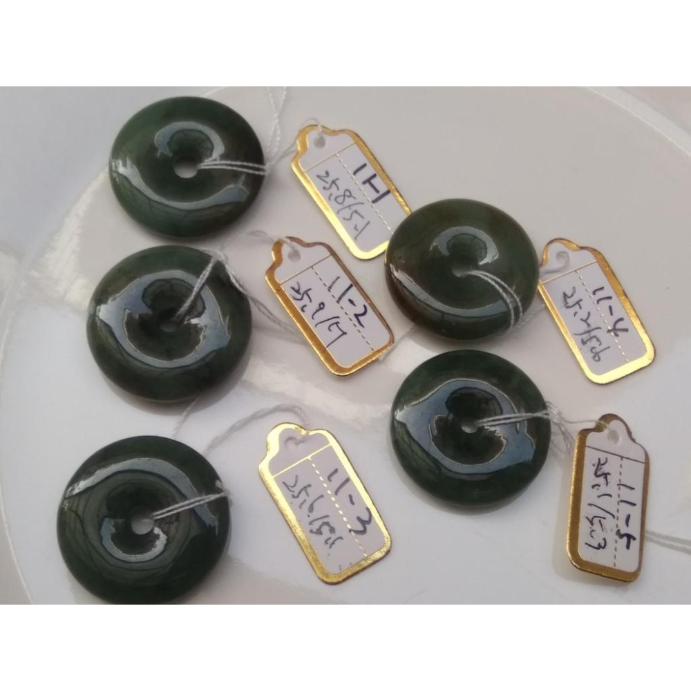 第11組天然緬甸玉A貨翡翠藍水油青飄紅翡平安扣墬子吊墬玉墬掛件珠寶玉石首飾飾品-細節圖7