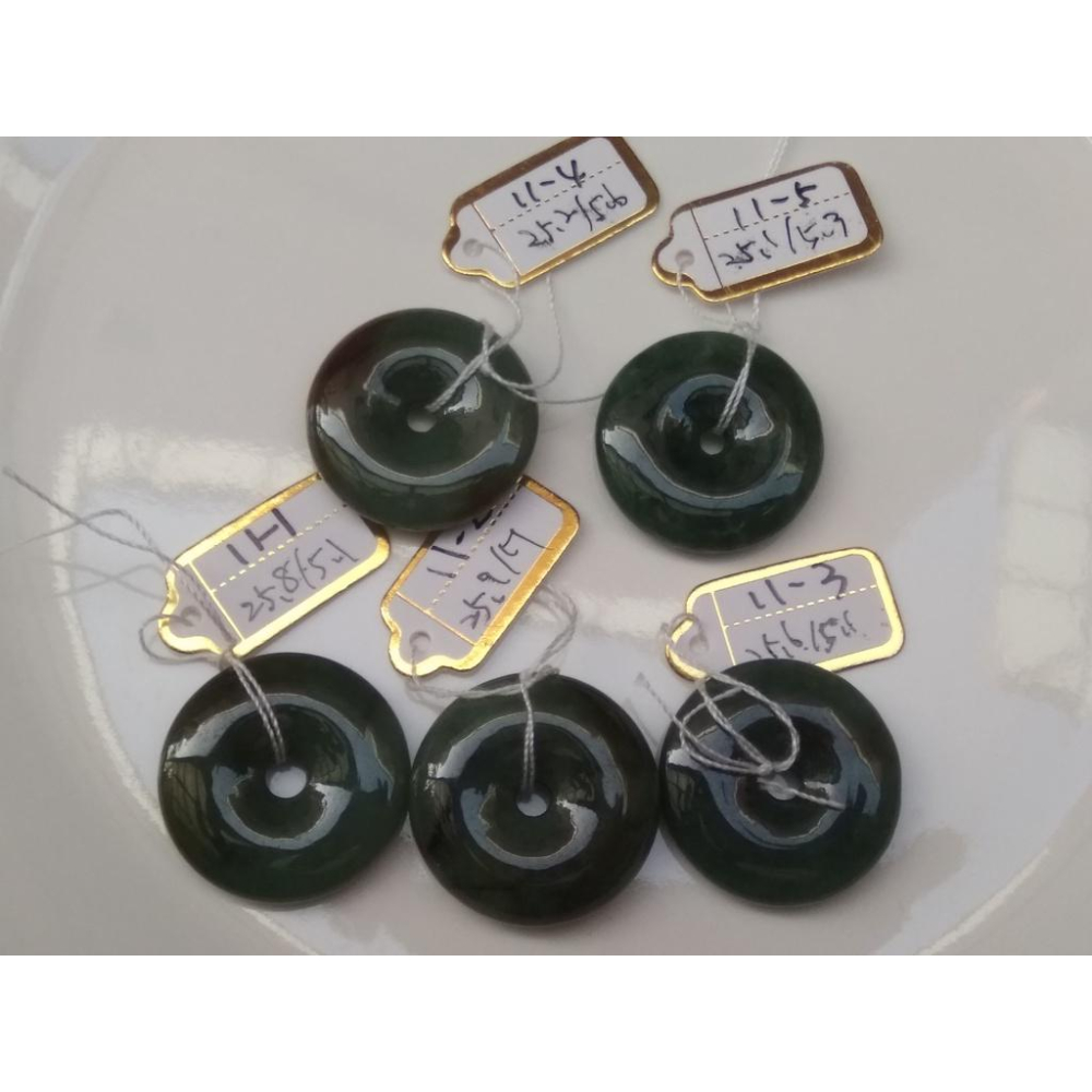 第11組天然緬甸玉A貨翡翠藍水油青飄紅翡平安扣墬子吊墬玉墬掛件珠寶玉石首飾飾品-細節圖8