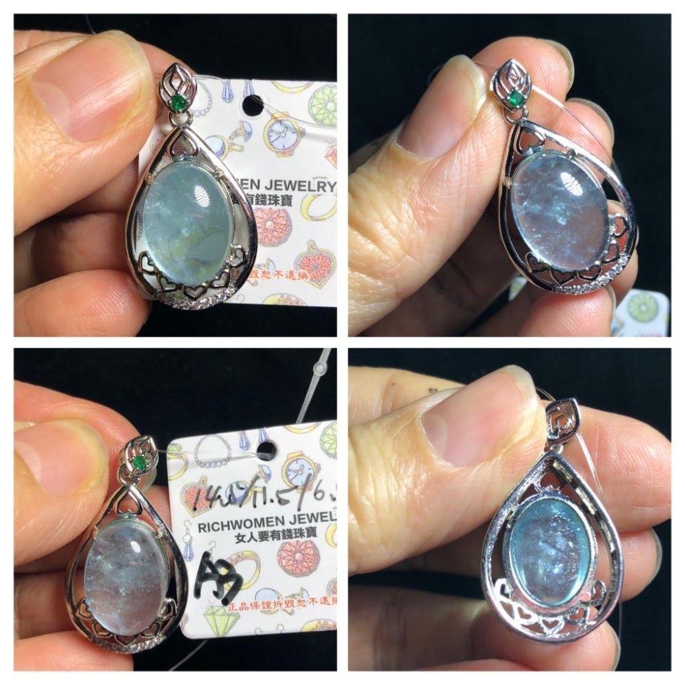 A組天然補水寶石魔鬼藍海藍寶吊墜掛墜墜子項鍊圓柱桶珠印章墜任選其一珠寶玉石首飾飾品-細節圖6