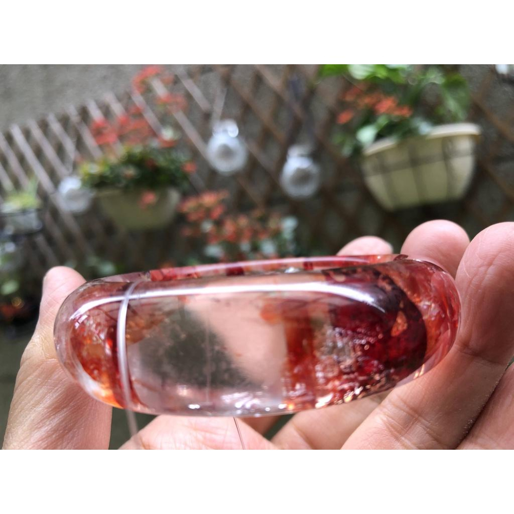 18.21圍美鐲滿絲透料寬版天然紅水晶紅膠花手鐲鐲子玉鐲手環招財珠寶玉石首飾飾品-細節圖5