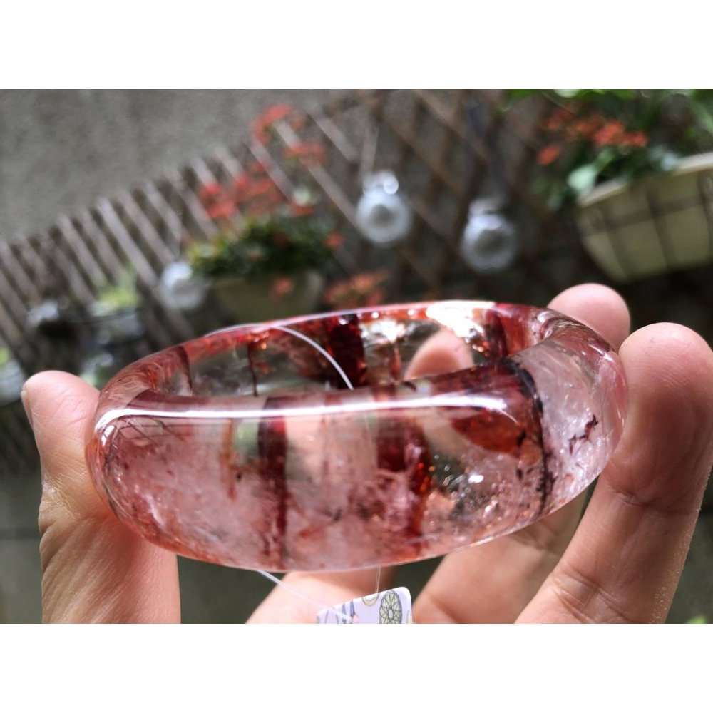 18.21圍美鐲滿絲透料寬版天然紅水晶紅膠花手鐲鐲子玉鐲手環招財珠寶玉石首飾飾品-細節圖8