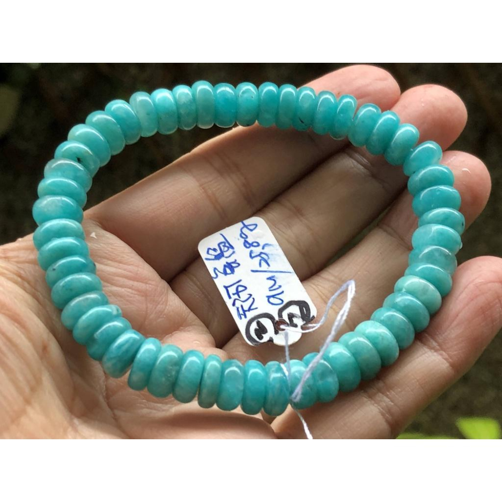 天然天河石原珠算盤珠單圈手鍊手串手環手珠9mm珠寶首飾飾品-細節圖8