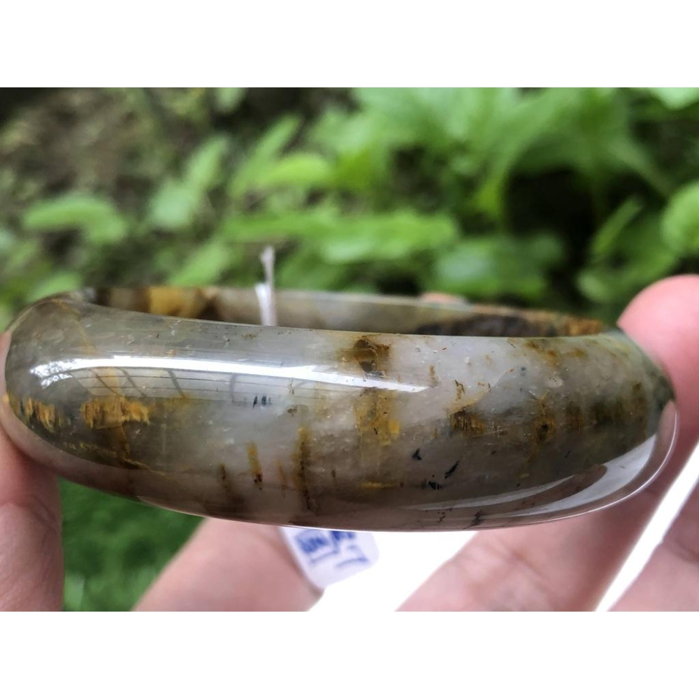 18.14圍天然冰種風暴石黃藍虎眼石藍彼得石手鐲黃金色貓眼效應手鐲玉鐲鐲子手環珠寶首飾飾品-細節圖2