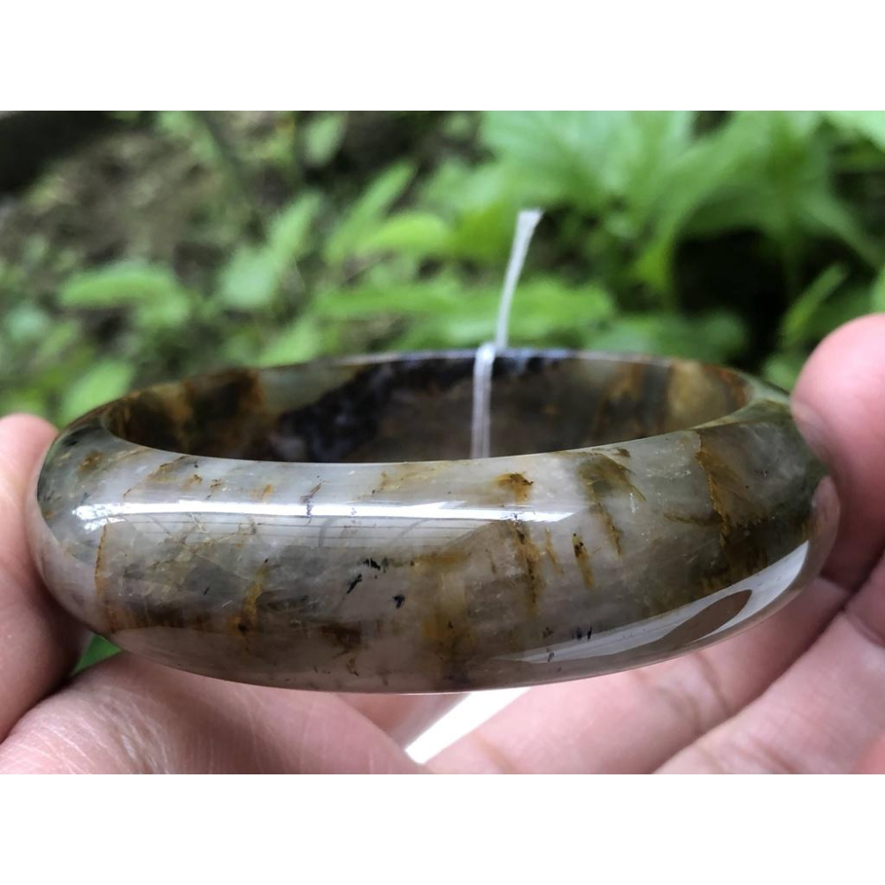 18.14圍天然冰種風暴石黃藍虎眼石藍彼得石手鐲黃金色貓眼效應手鐲玉鐲鐲子手環珠寶首飾飾品-細節圖3