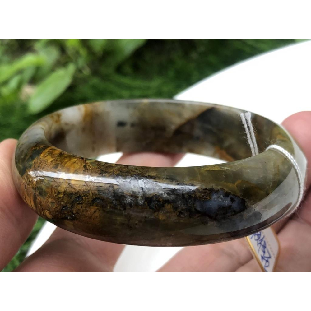 18.14圍天然冰種風暴石黃藍虎眼石藍彼得石手鐲黃金色貓眼效應手鐲玉鐲鐲子手環珠寶首飾飾品-細節圖4