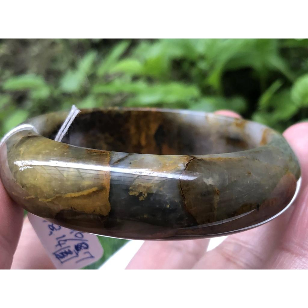 18.14圍天然冰種風暴石黃藍虎眼石藍彼得石手鐲黃金色貓眼效應手鐲玉鐲鐲子手環珠寶首飾飾品-細節圖5