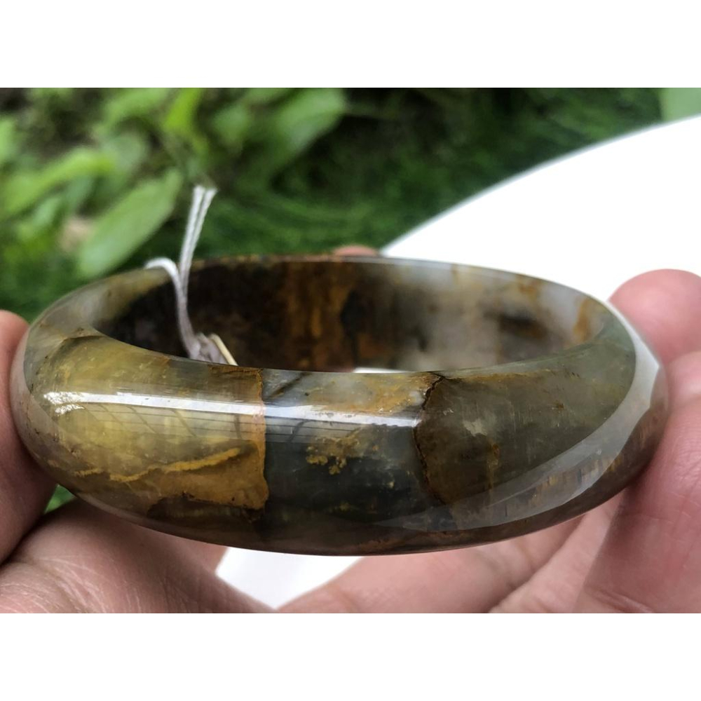 18.14圍天然冰種風暴石黃藍虎眼石藍彼得石手鐲黃金色貓眼效應手鐲玉鐲鐲子手環珠寶首飾飾品-細節圖8